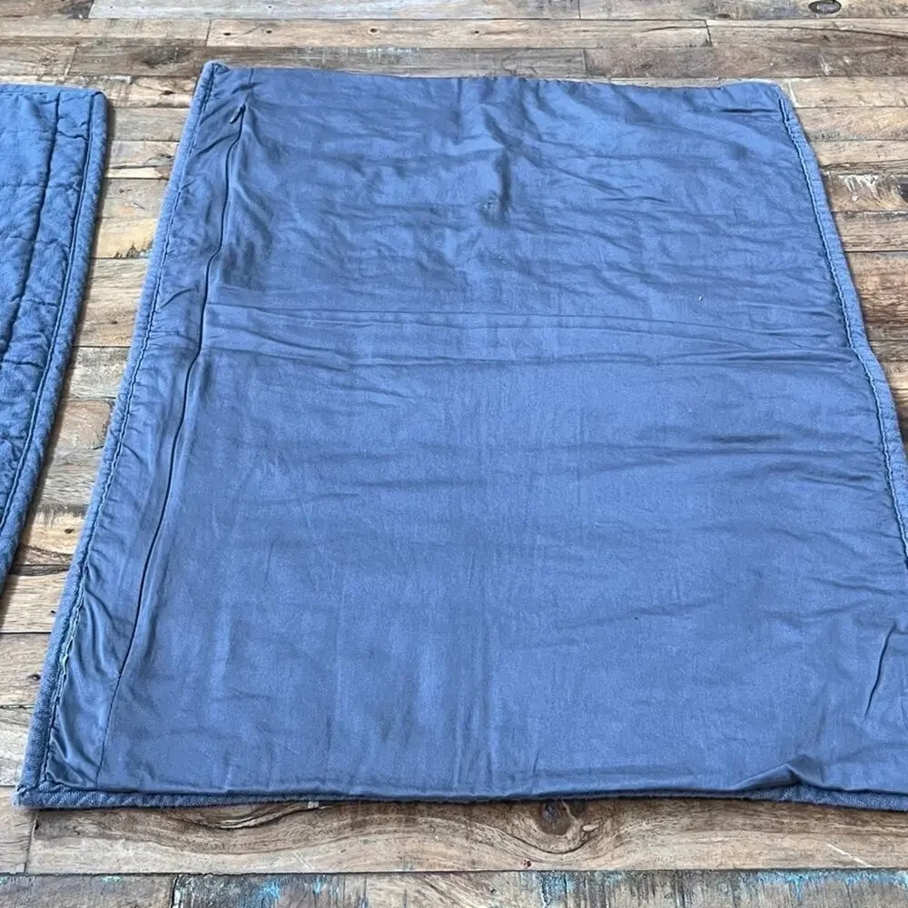 Casaluna Heavyweight Linen Blend Quilted Standard Pillow Shams Gray